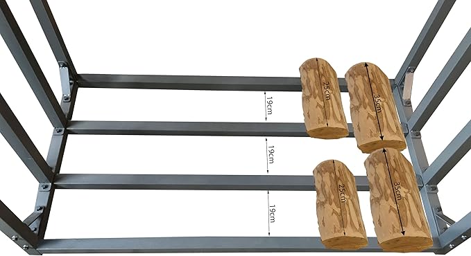QUICK STAR 2 pièces Étagère en métal pour Bois de cheminée Anthracite XXL 185 x 70 x 185 cm Distance Entre Les Bois 4,6 m³