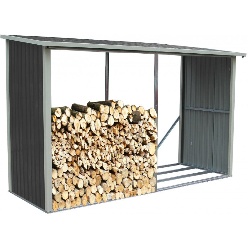 Abri bûches en métal anthracite 6 stères X-metal