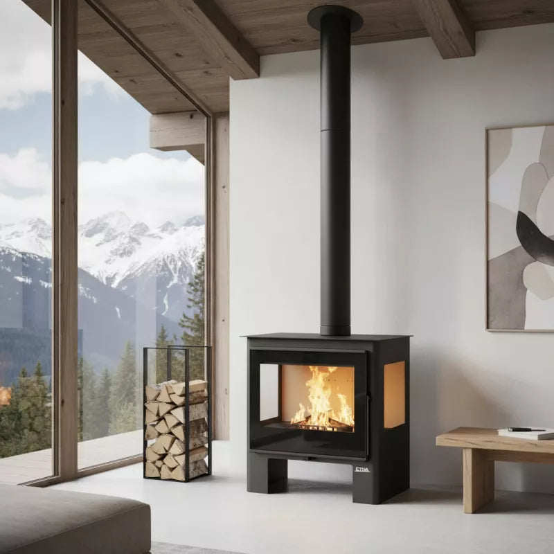 Poêle à bois 3 vitres Shiva - 10 Kw